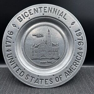 Vintage 1976 Randolph County WV Bicentennial Cast Metal Souvenir Plate Elkins Ke